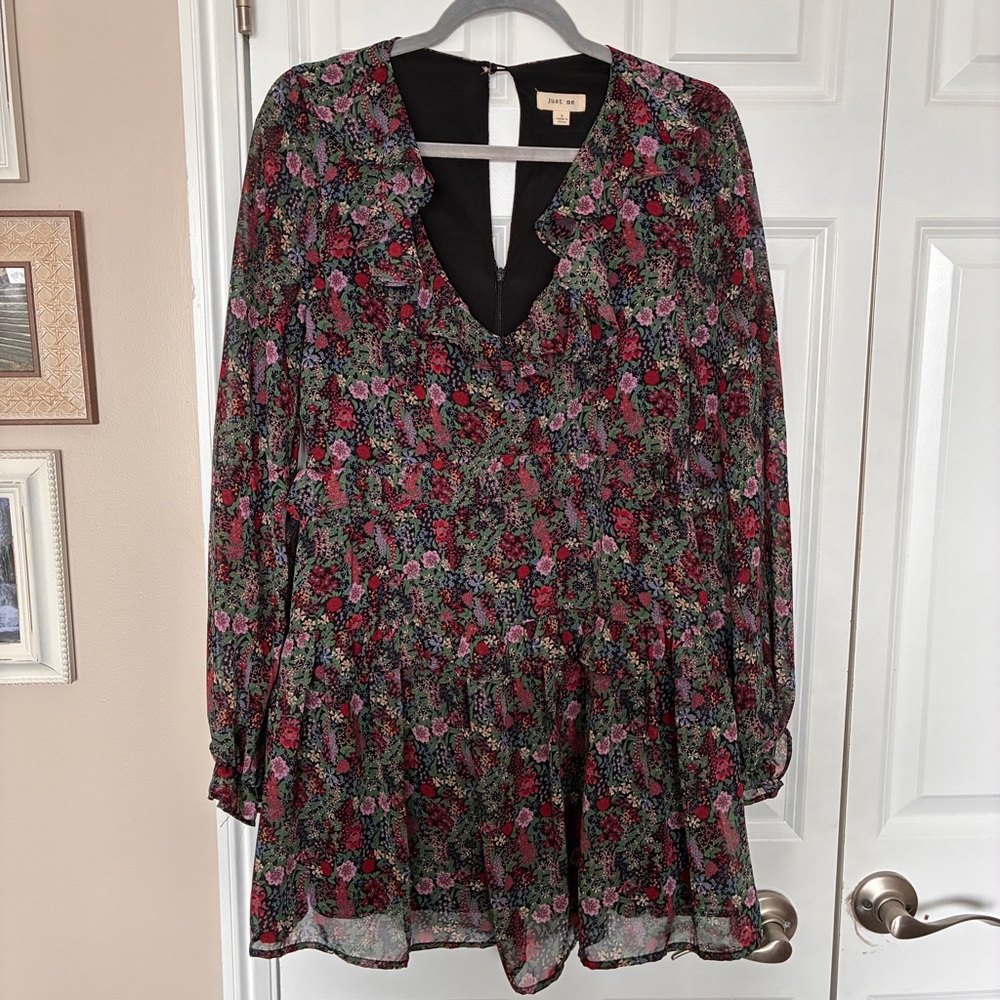 Vici Multicolor Floral Long Sleeve Dress